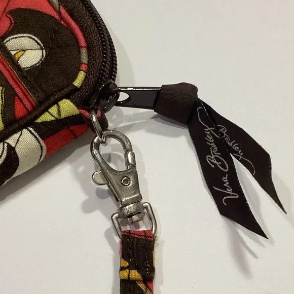 Vera Bradley Brown Multi-Color Quilted Wristlet with Strap - Picture 3 of 6